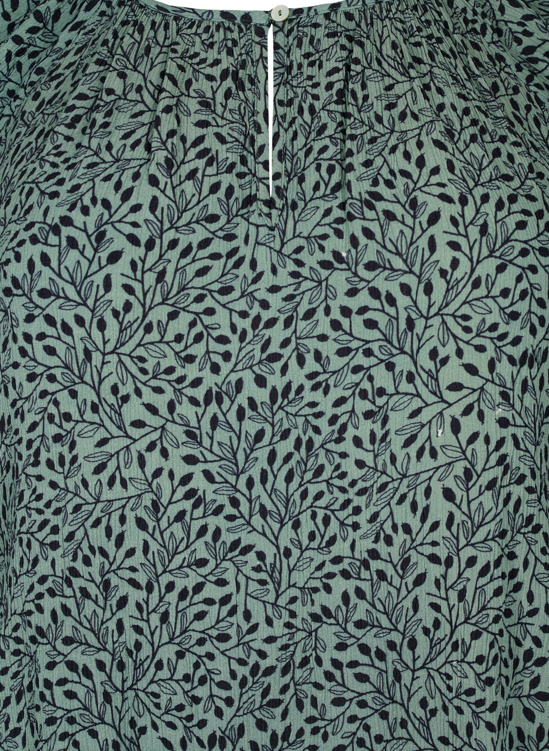 ZizziTuniek van viscose met print en 3/4 mouwen, Green AOP, Packshot image number 2