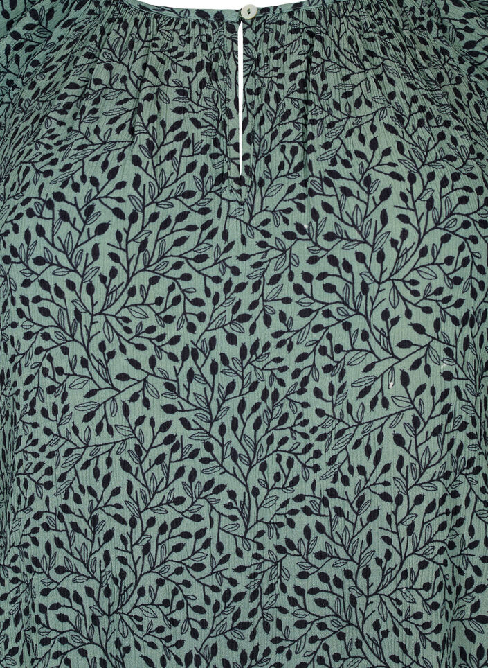 Tuniek van viscose met print en 3/4 mouwen, Green AOP, Packshot image number 2