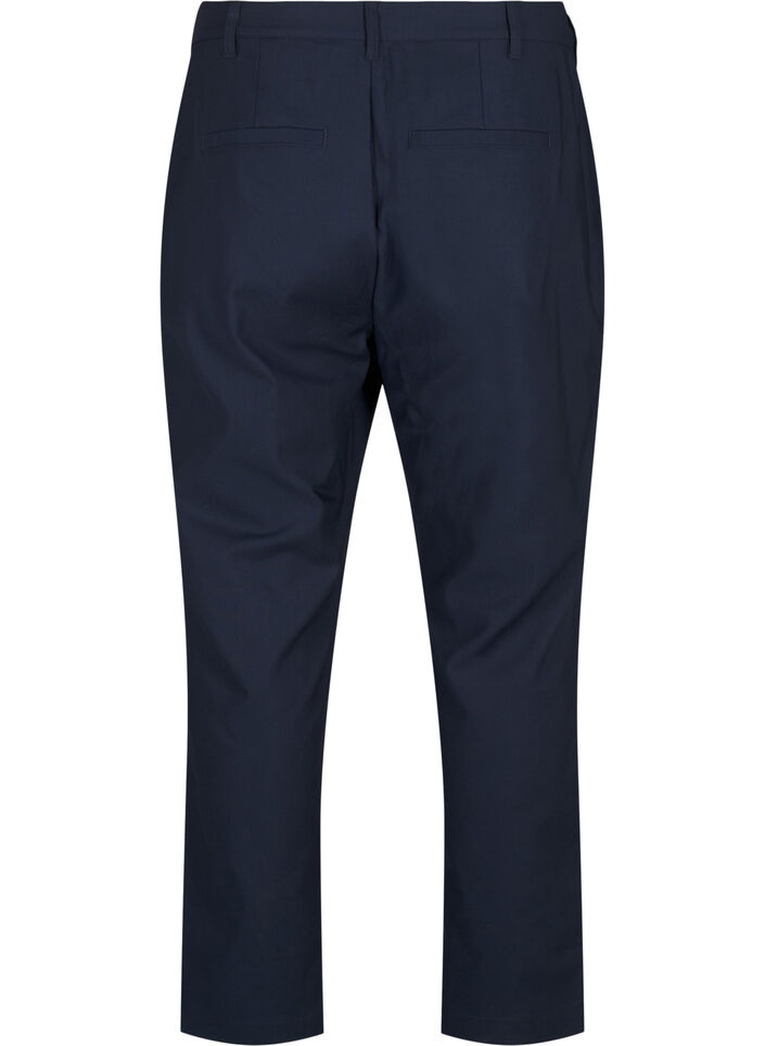 Broek met hoge taille en rechte pijpen, Blauw, Packshot image number 1