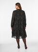 Robe &agrave; imprim&eacute; int&eacute;gral et volant superpos&eacute;, Noir, Model image number 1