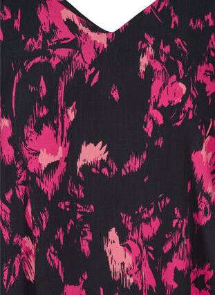 Viscose top met lange mouwen en print, Black Pink AOP, Packshot image number 2