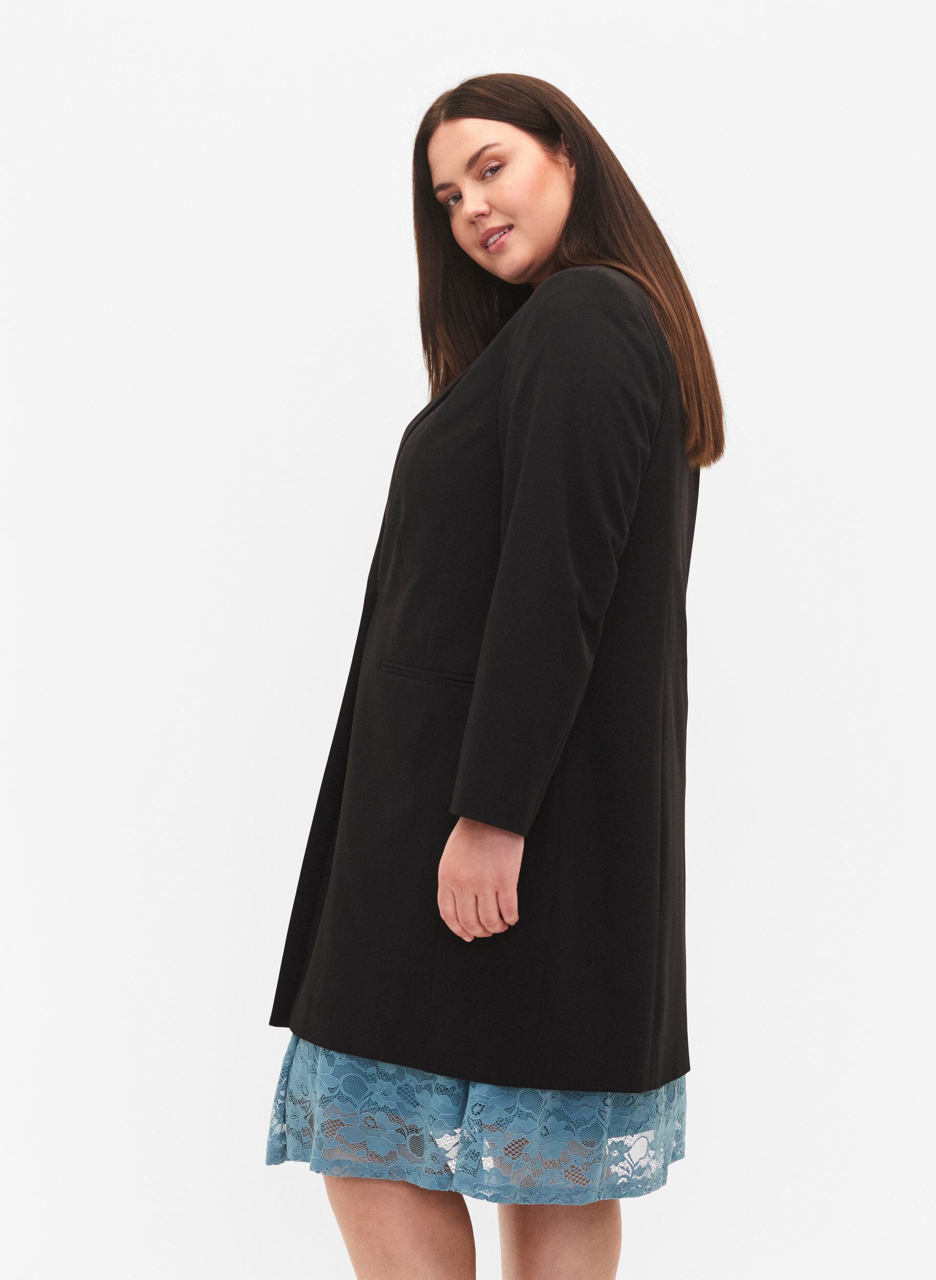 ZizziKlassieke lange blazer, Black, Model image number 2