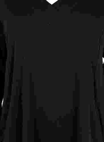 Robe sweat-shirt avec col en V, Black, Packshot image number 2