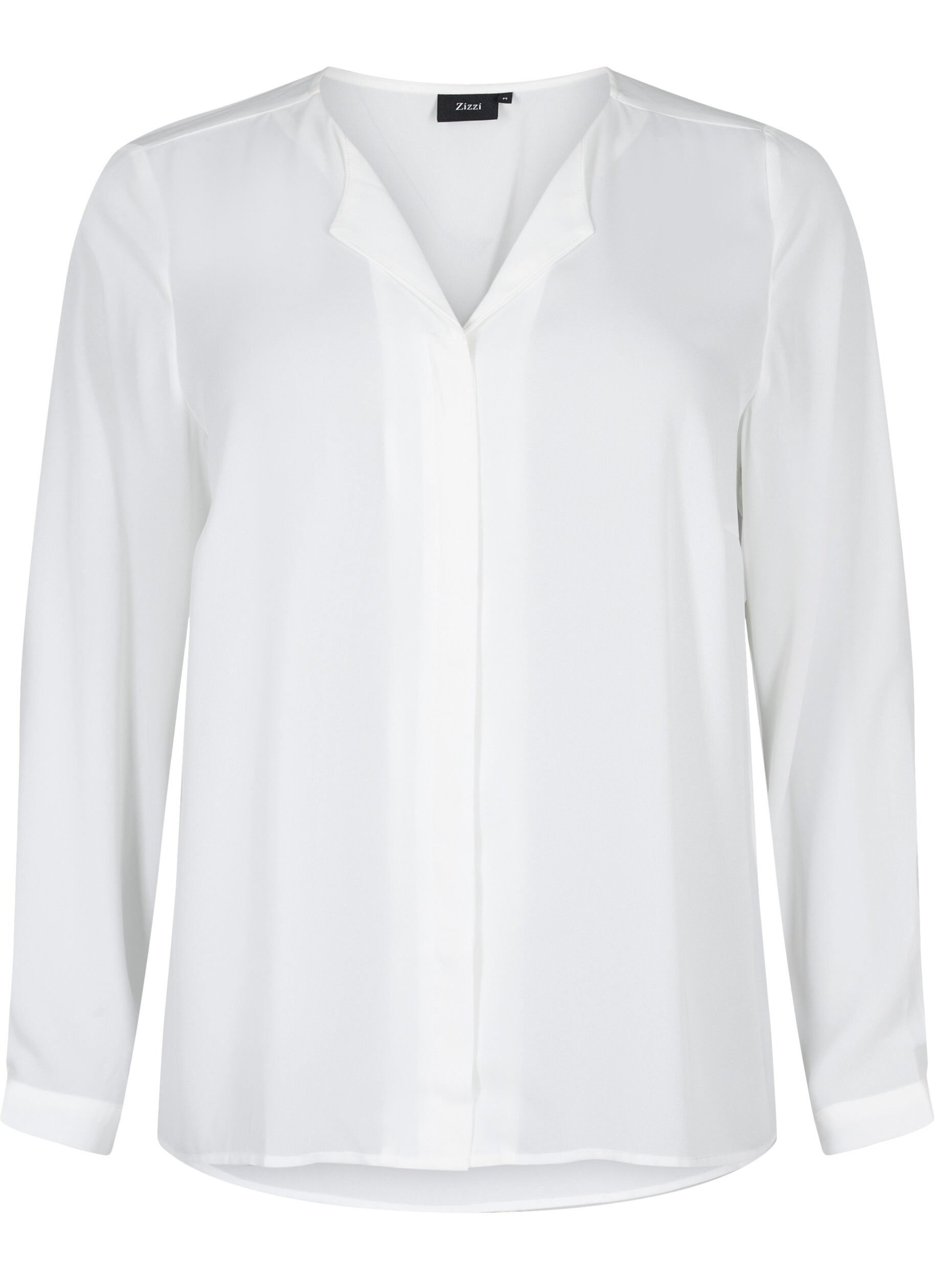 ZizziEffen shirt met V-hals, Bright White, Packshot image number 0
