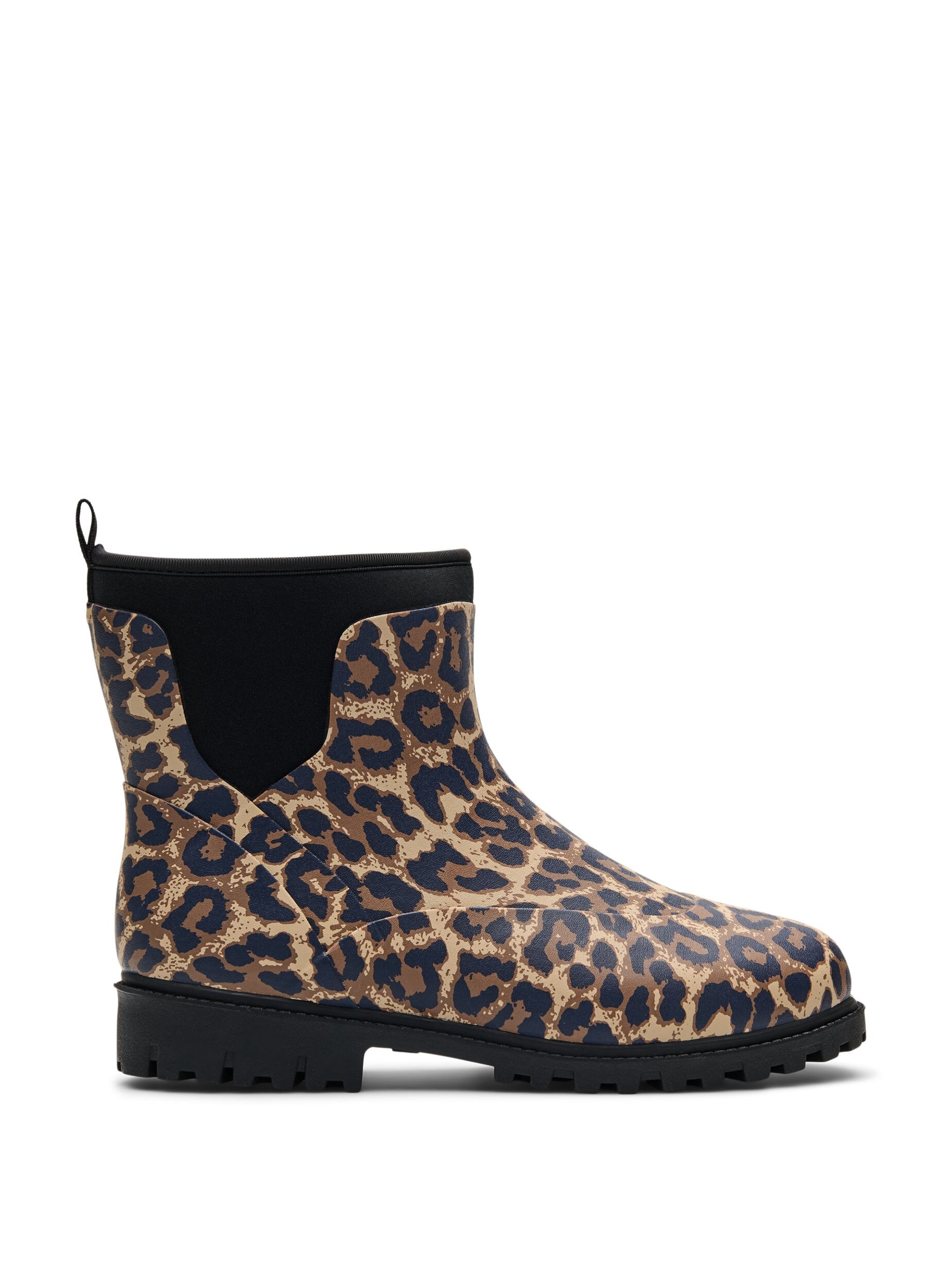 ZizziWide fit - Korte regenlaarzen met elastische neopreen schacht, Leopard AOP, Packshot image number 0