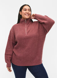 FLASH - Pull en tricot avec col haut et fermeture éclair, Renaissance R. Mel., Model