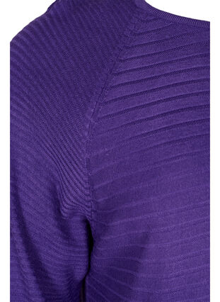 Gebreide blouse met ronde hals, Ultra Violet, Packshot image number 3