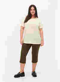 Nauwsluitende driekwart broek in katoenmix, Ivy Green, Model