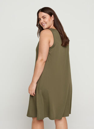 Katoenen jurk zonder mouwen met a-lijn, Ivy Green ROAD, Model image number 1