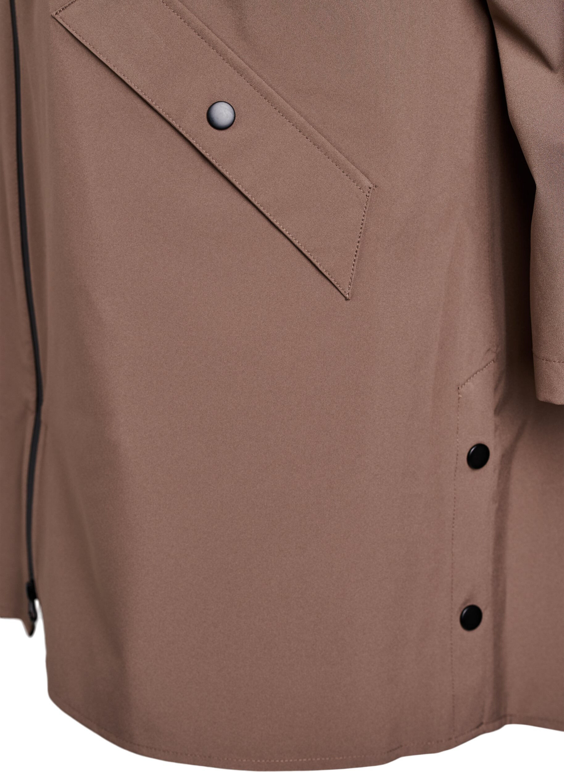 ZizziRegenjas met zakken en capuchon, Bruin, Packshot image number 3