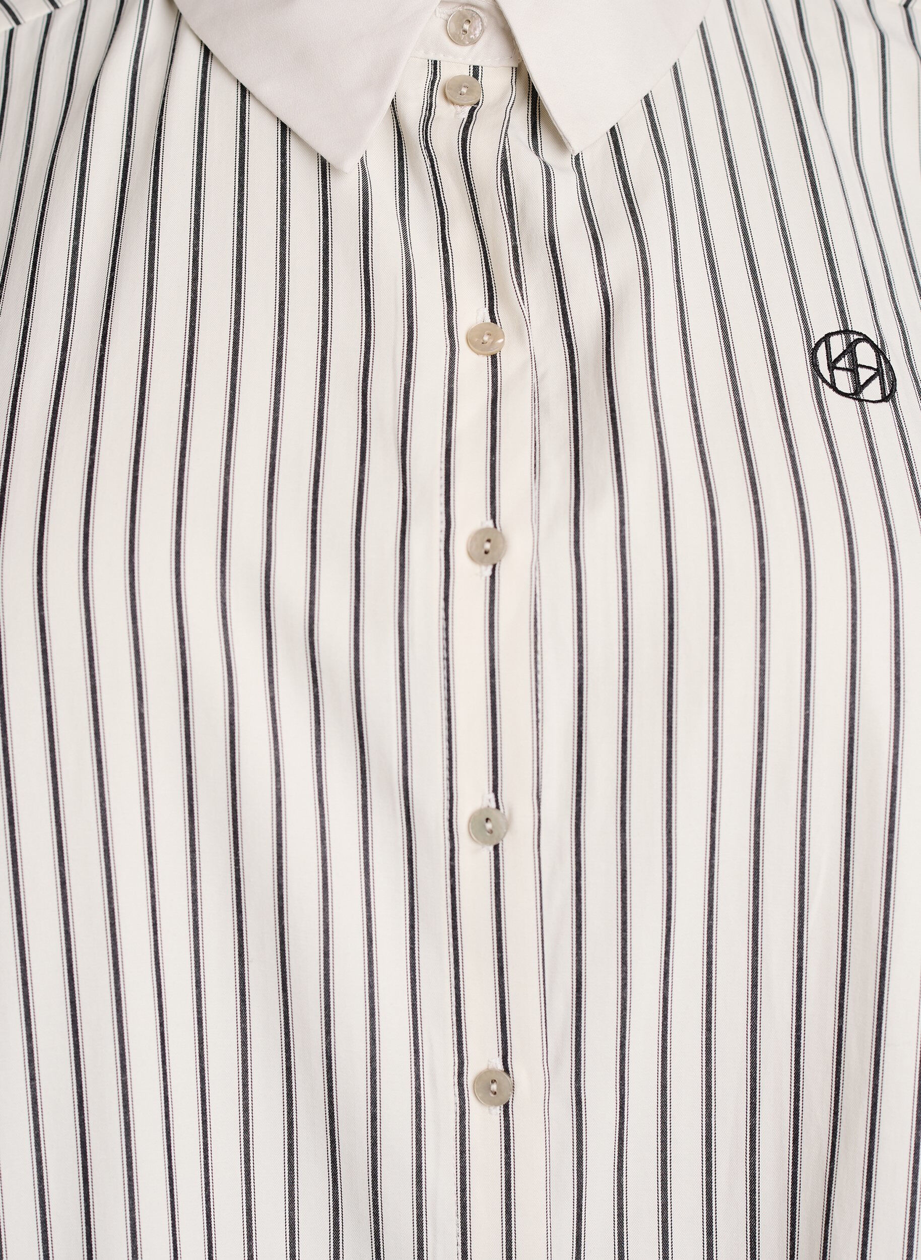 Zizzi Chemise ample &agrave; rayures avec de larges poignets, Blanc, Packshot image number 2