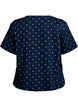 Katoenen blouse met print en korte mouwen, Blauw, Packshot image number 1