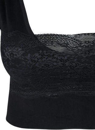 Soutien-gorge sans coutures avec dentelle, Black, Packshot image number 2