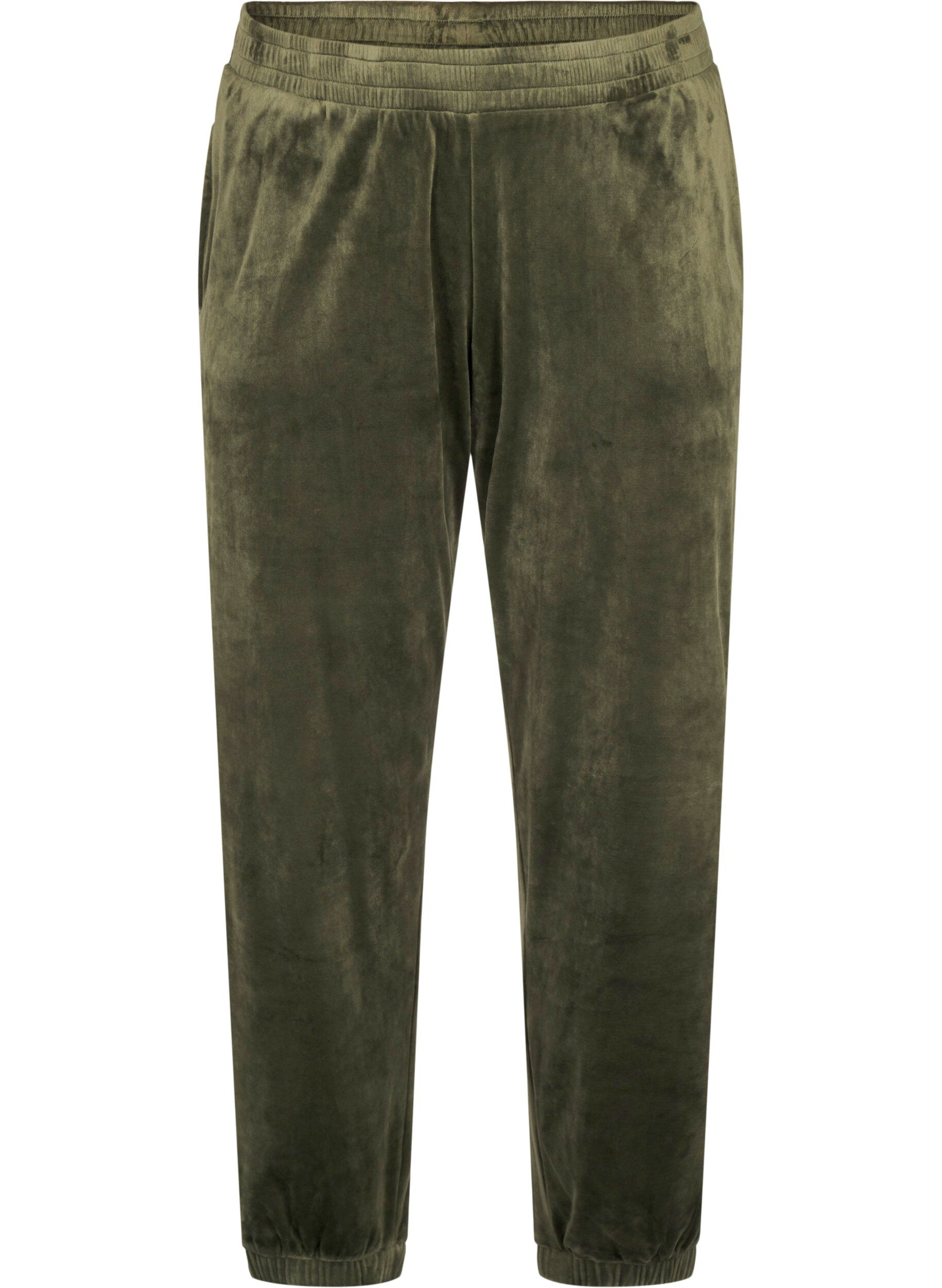 ZizziPantalon ample en velours, Vert fonc&eacute;, Packshot image number 0