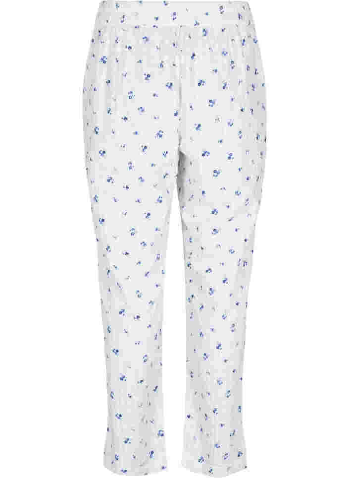 Pantalon de nuit en coton à fleurs, Snow White AOP, Packshot image number 1