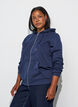Sweat &agrave; capuche zipp&eacute; avec poches, Bleu, Model image number 0
