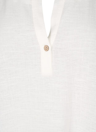 Tunique à manches 3/4 en coton mélangé et lin, Off-White, Packshot image number 2