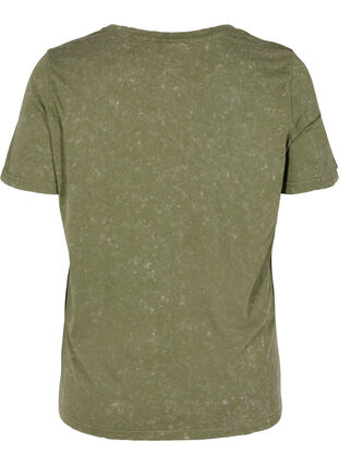 T-shirt en coton avec imprimé, Ivy Green ACID WASH, Packshot image number 1