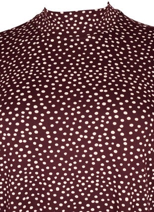 FLASH - Blouse met lange mouwen en col, Fudge Dot, Packshot image number 2