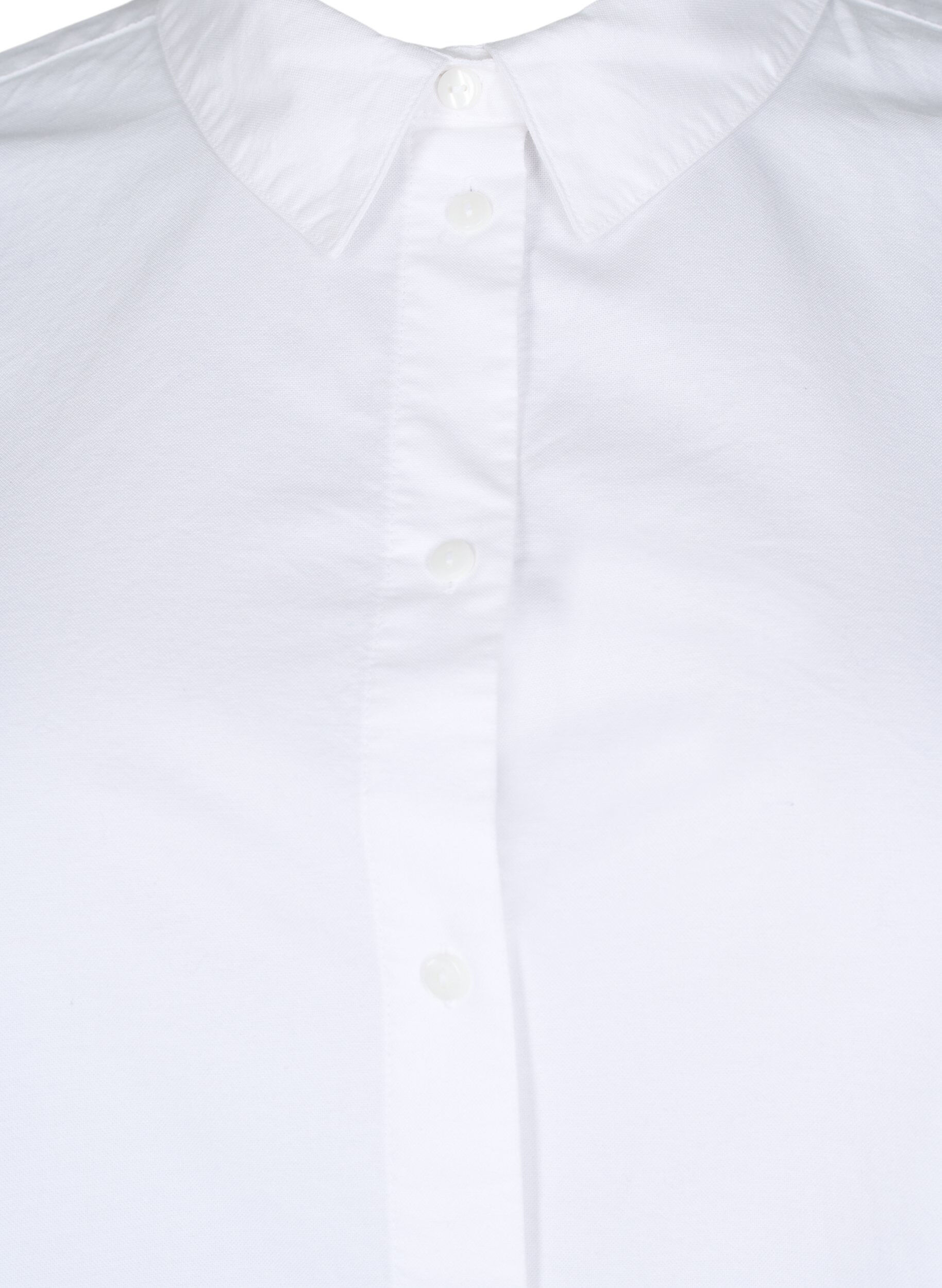 Zizzi Chemise &agrave; manches longues en coton, Blanc, Packshot image number 2