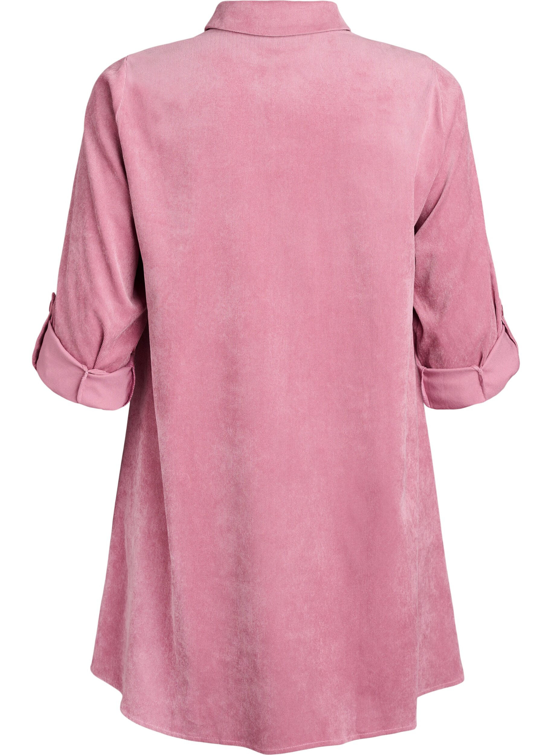 ZizziCorderoy jurk met rits en 3/4-mouwen, Roze, Packshot image number 1