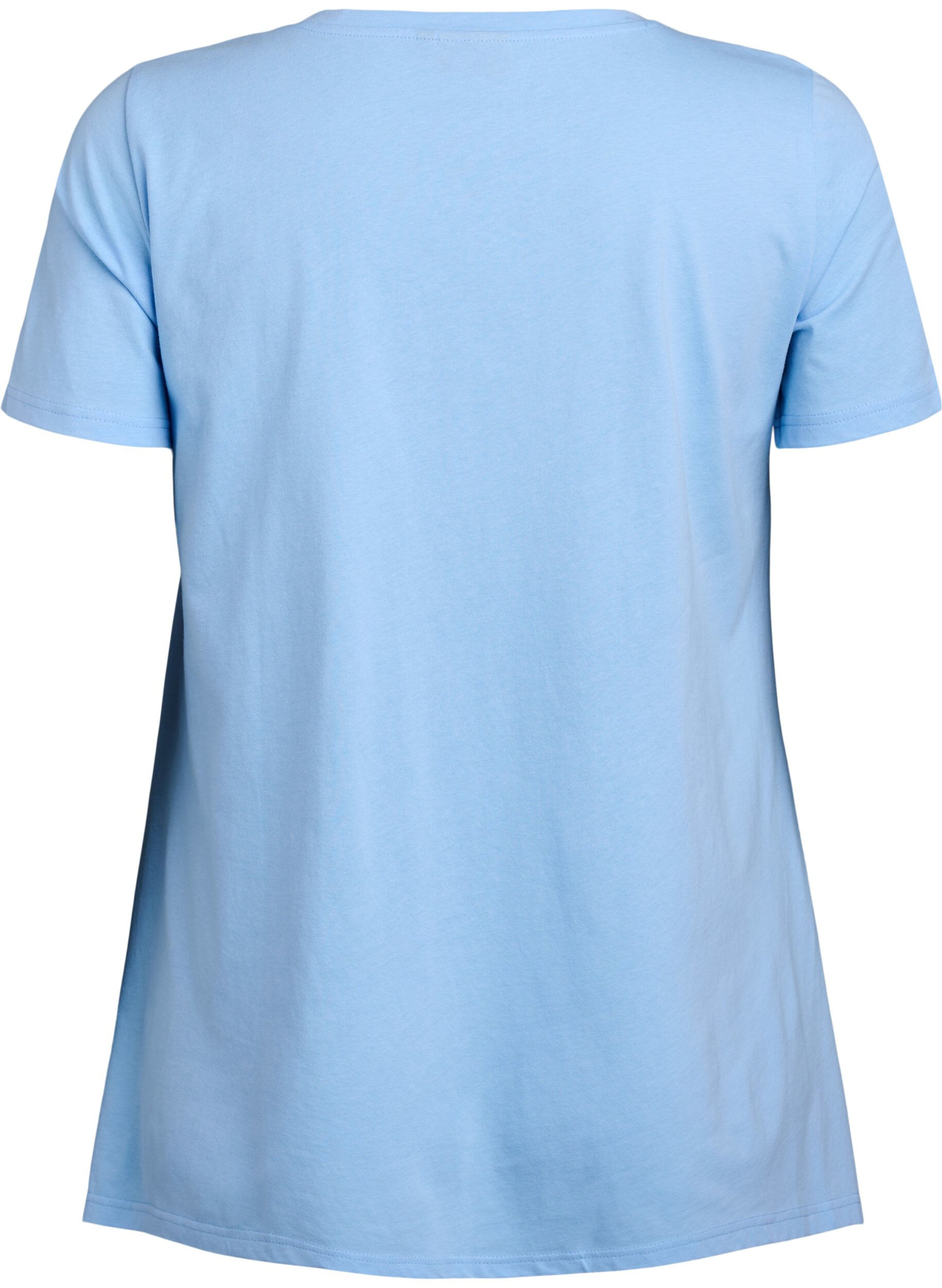 ZizziT-shirt &agrave; col rond et coupe &eacute;vas&eacute;e, Bleu, Packshot image number 1
