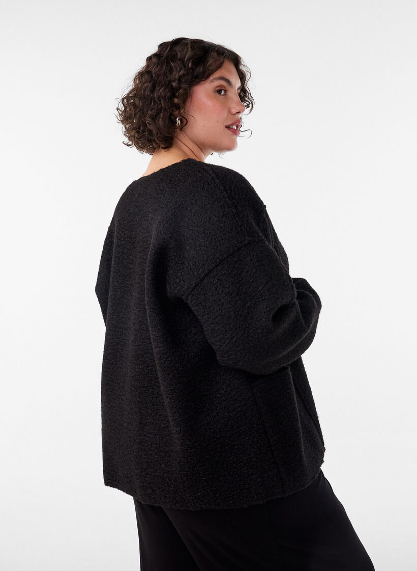 Losvallend vest met zakken, Zwart, Model image number 2