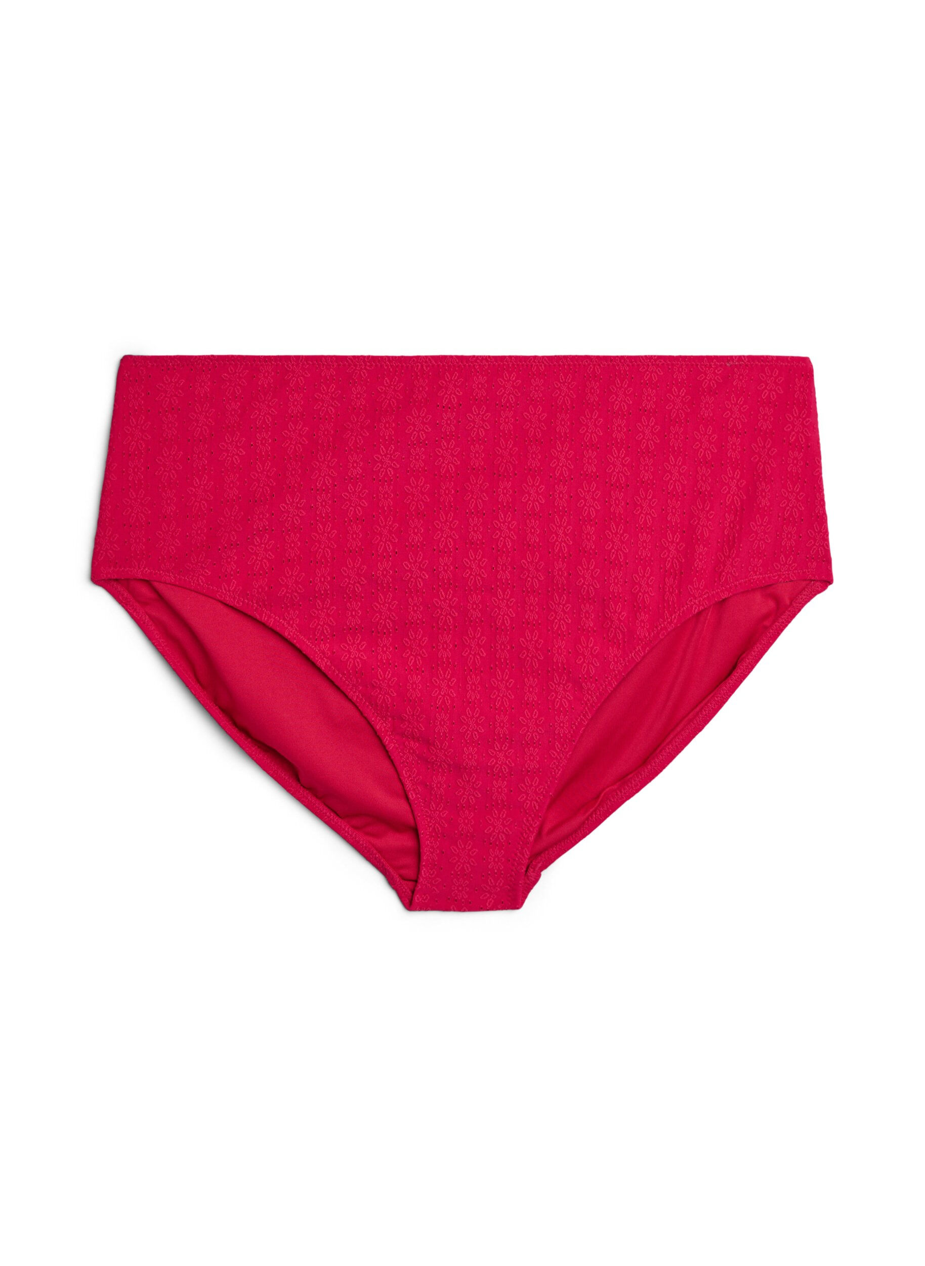 Zizzi Bas de bikini &agrave; motif textur&eacute; et taille standard, Rose, Packshot image number 0