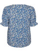 Blouse en coton avec encolure carr&eacute;e, Bleu, Packshot image number 1
