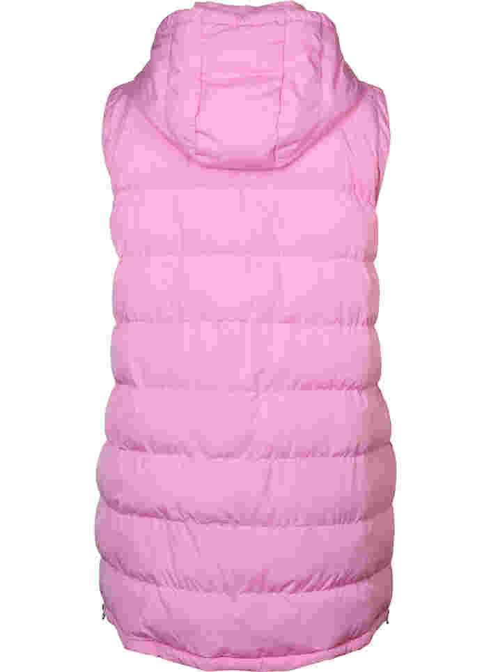 Lang vest met capuchon en knoopsluiting, Begonia Pink, Packshot image number 1