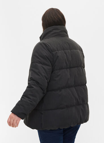 Manteau d'hiver court avec fermeture Éclair et col montant, Black, Model image number 1