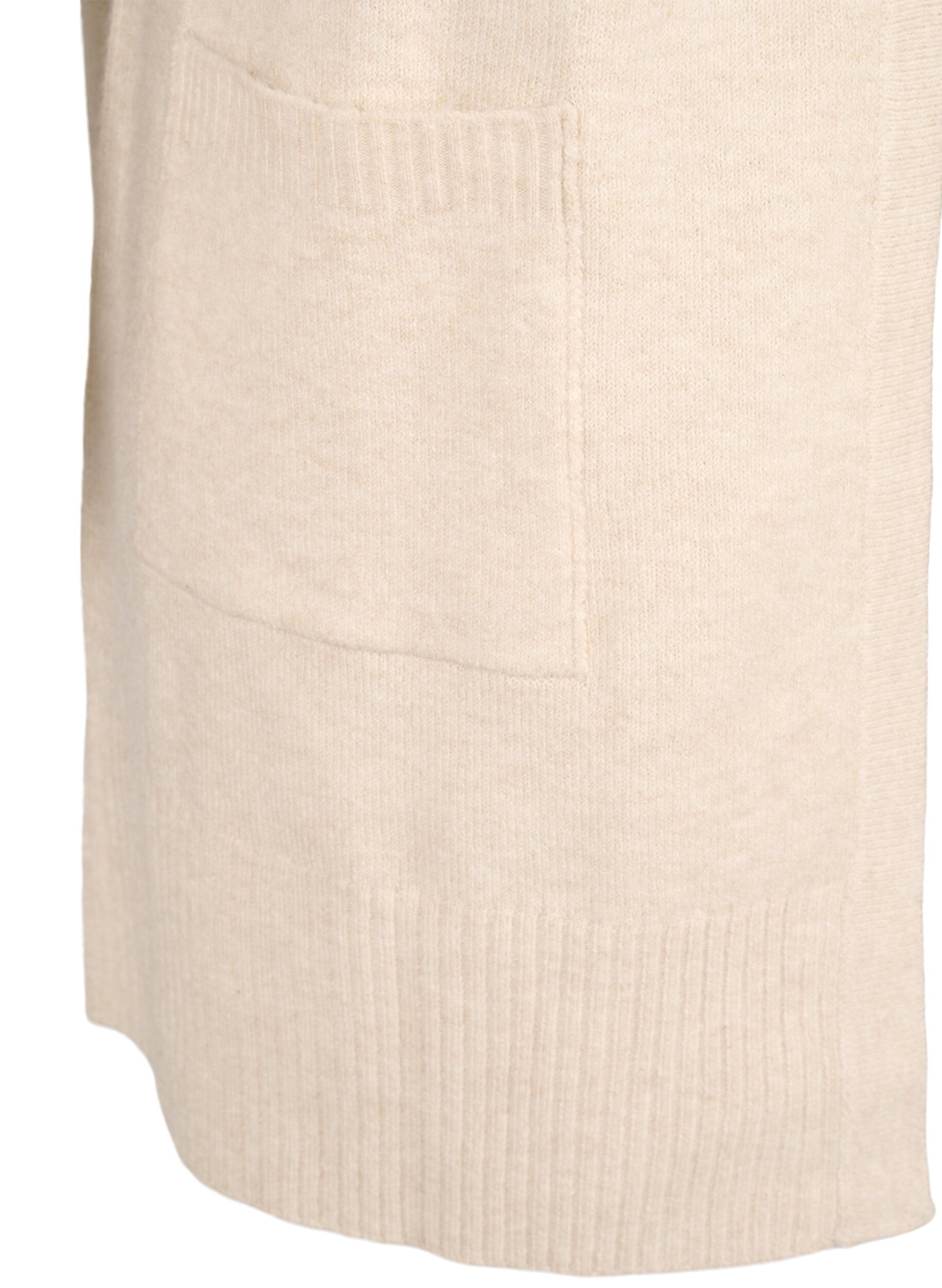 ZizziGeribd gebreid vest met zakken, Beige, Packshot image number 3