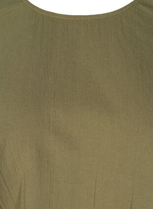 Blouse en coton à manches courtes avec smock, Ivy Green, Packshot image number 2