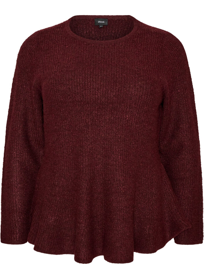 A-lijn gebreide blouse, Rood, Packshot image number 0