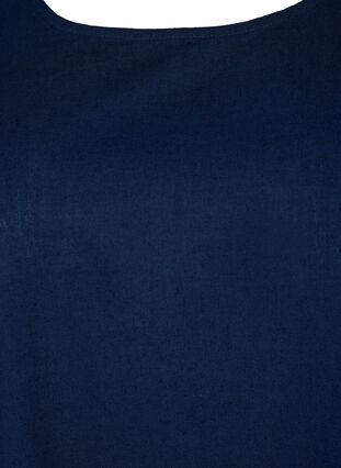 Blouse à manches courtes en coton mélangé avec du lin, Navy Blazer, Packshot image number 2
