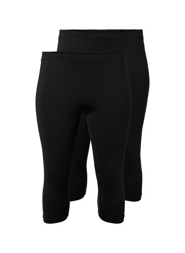 Lot de 2 leggings avec longueur 3/4, Black, Packshot image number 0