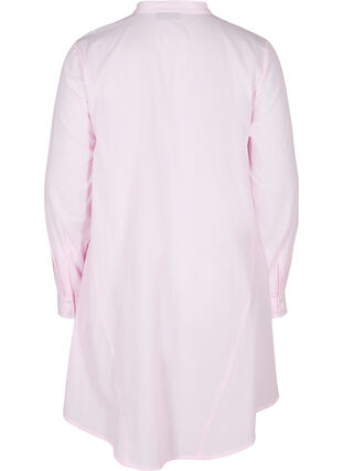 Katoenen blouse met strepen en ruches, Pink Stripe, Packshot image number 1