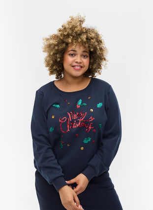 Kerst sweatshirt, Night Sky Merry, Model image number 0