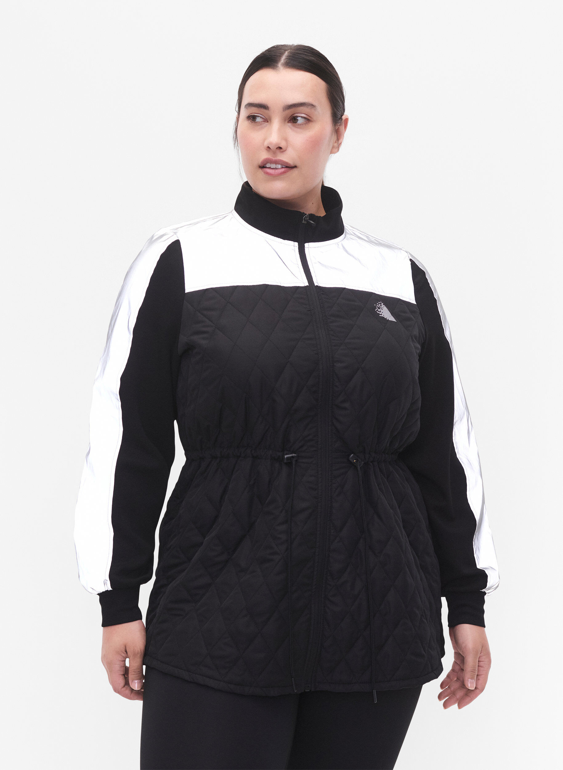 ZizziReflecterende sportjas met verstelbare taille, Black w. Reflex, Model image number 0