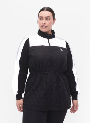 Reflecterende sportjas met aanpasbare taille, Black w. Reflex, Model image number 0