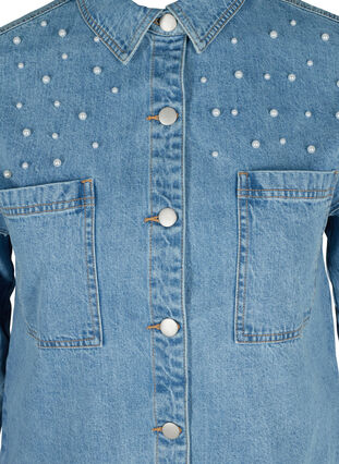 Veste en jean avec perles, Light blue denim, Packshot image number 2