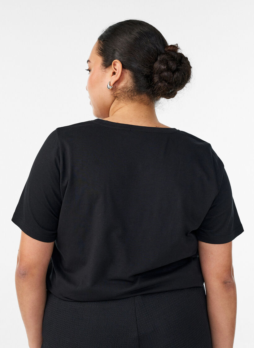 T-shirt imprim&eacute;, Noir, Model image number 2