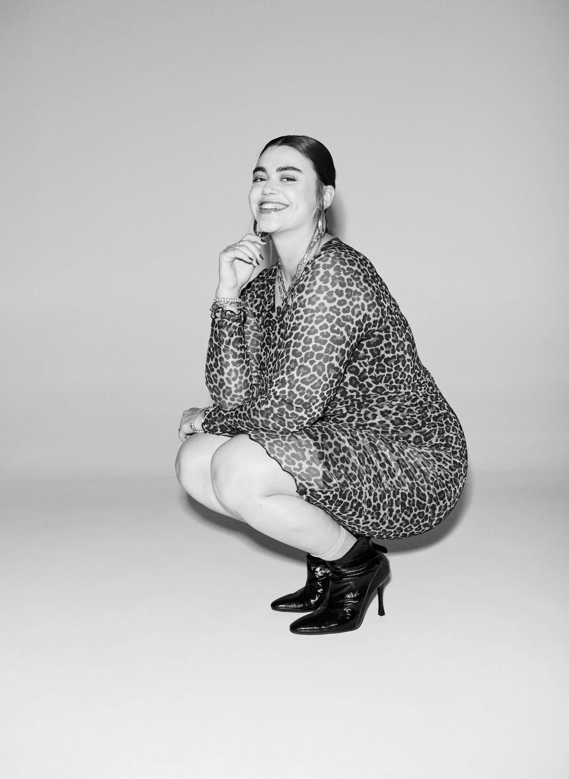 ZizziKorte jurk van mesh met luipaardprint, Bruin, Image image number 0