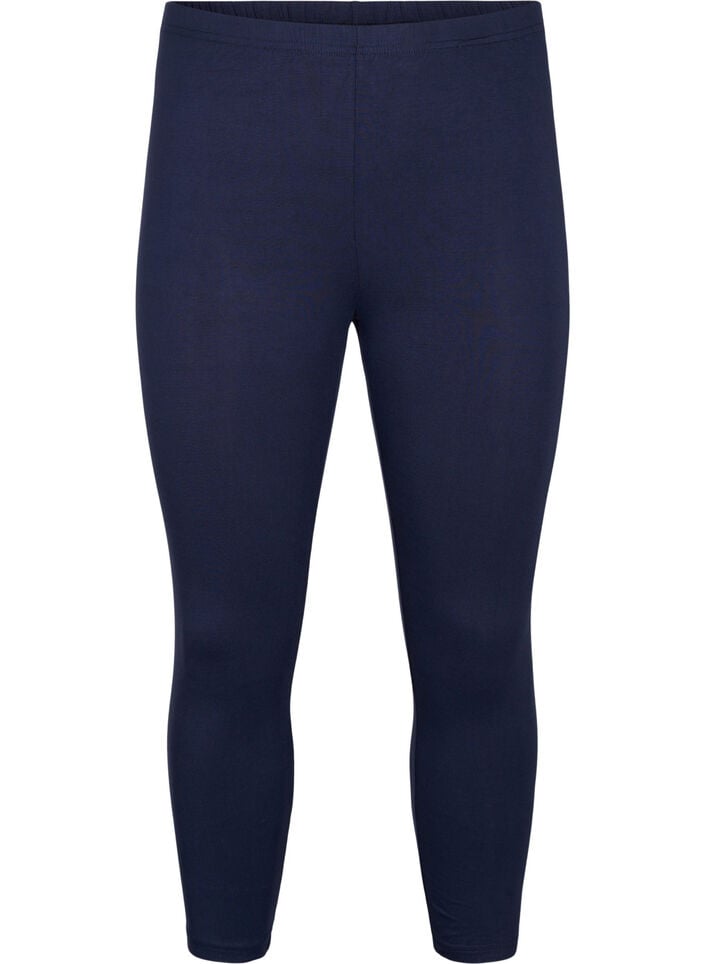 Leggings basiques longueur 3/4 en viscose, Bleu, Packshot image number 0