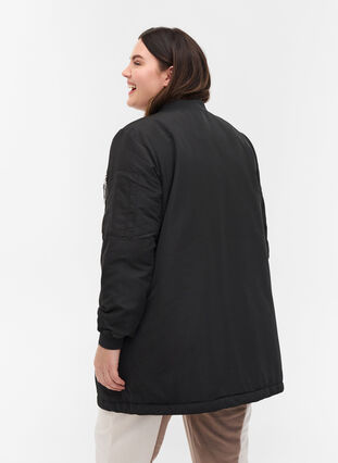 Longue veste avec poches, Black, Model image number 1