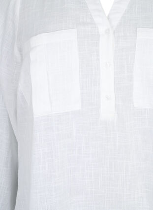 Tunique en coton à manches 3/4, Bright White, Packshot image number 2