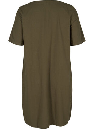 Robe en coton à manches courtes avec boutons, Ivy Green, Packshot image number 1