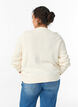 Cardigan en maille torsad&eacute;e avec boutons dor&eacute;s, Vanille, Model image number 2