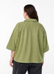 Blouse ample avec col et manches 1/2, Vert, Model image number 2