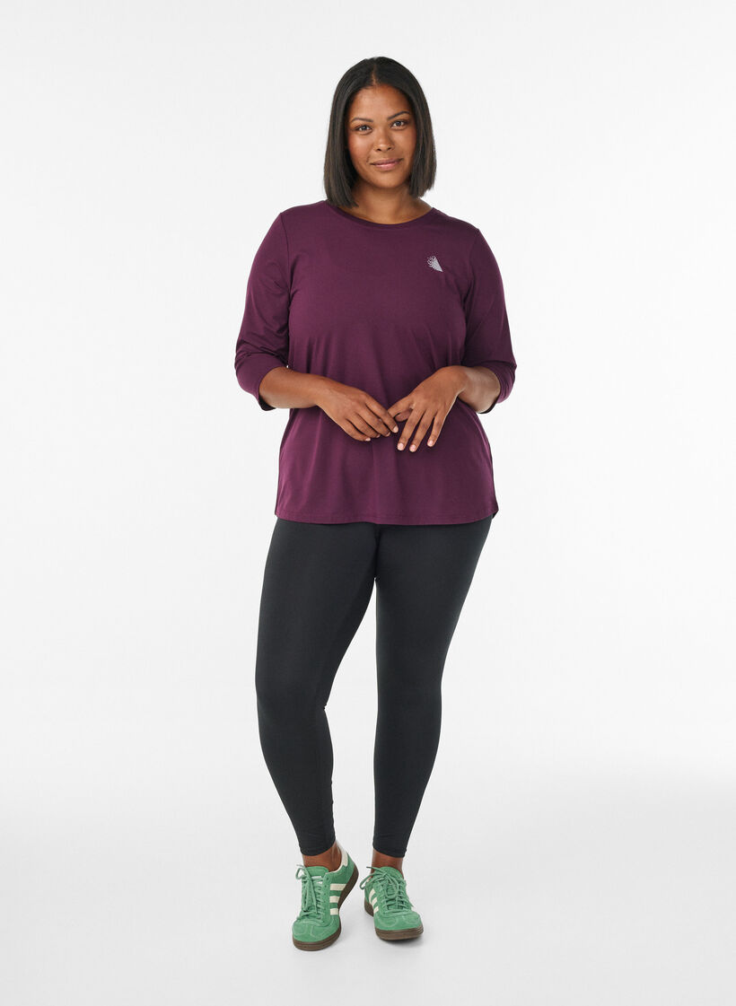 Training blouse met 3/4 mouwen, Paars, Model image number 1